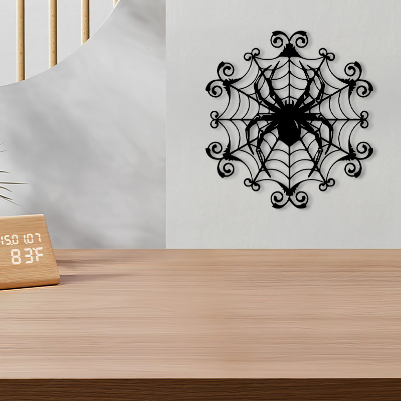 Spider Web Halloween Decoration - Decoração de parede de metal com