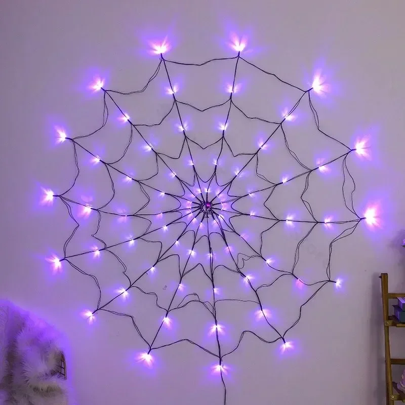 Spider Web Halloween Decoration - Luzes de Rede de Aranha para