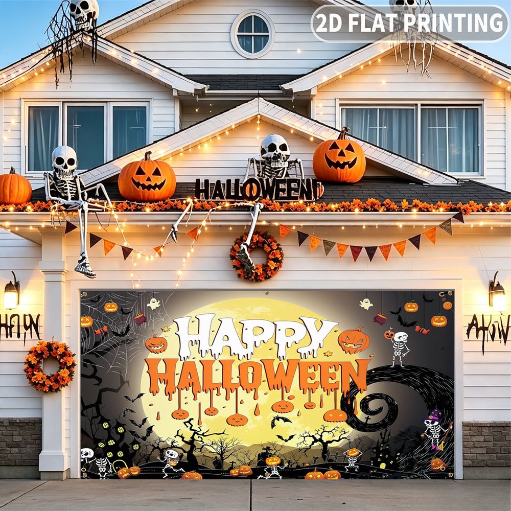 Halloween Skeleton Decoration - 1 unidade de Banner de Garagem