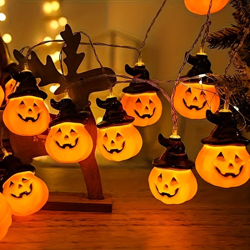 Halloween Led String Lights Orange - Luzes de Cordão de Abóbora de