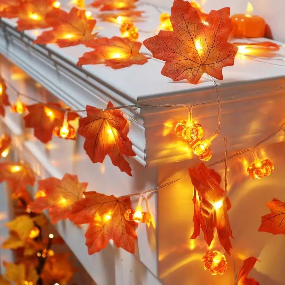 Halloween Led String Lights Orange - Luzes de Cordão de Abóbora e