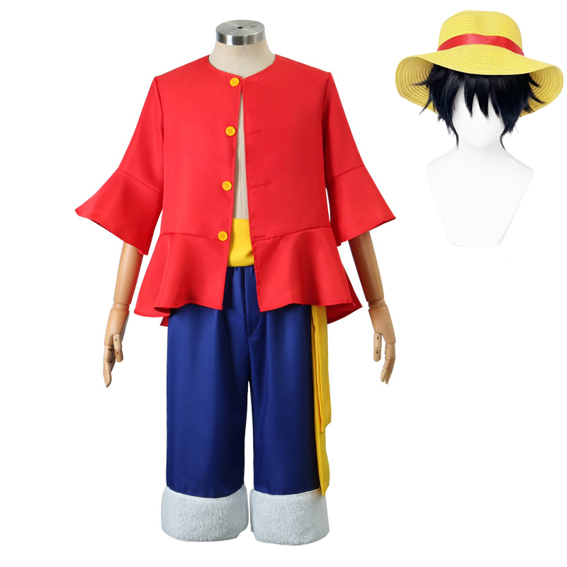 Halloween Costume Kids - Luffy cosplay traje chapéu peruca anime