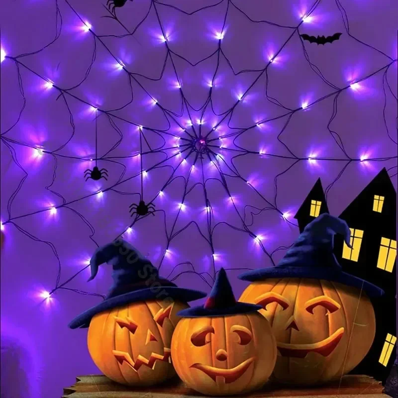 Luzes de Rede de Aranha para H - Spider Web Halloween Decoration avaliação e preço