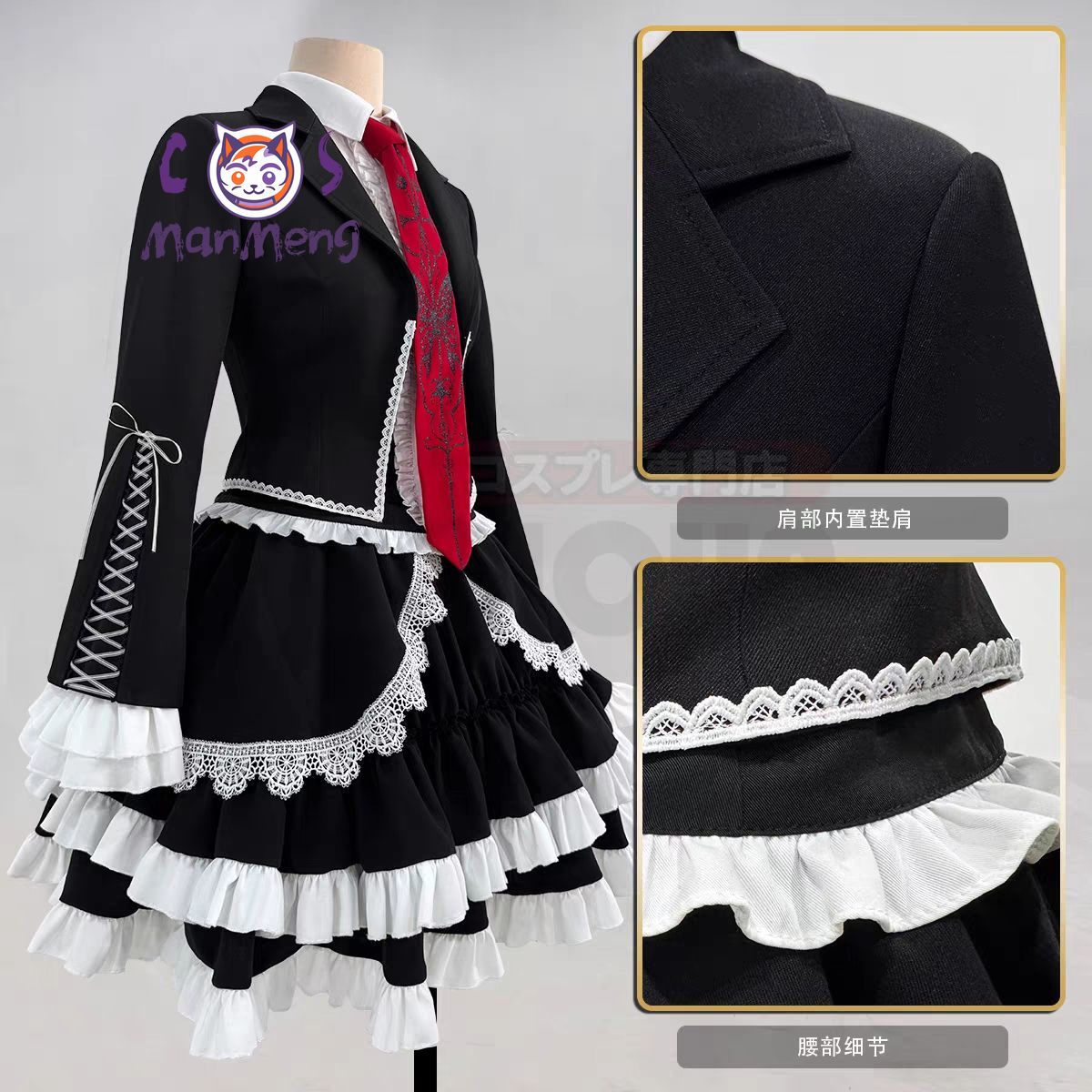 Novo Traje de Cosplay Gótico d - Halloween Costume Kids avaliação e preço