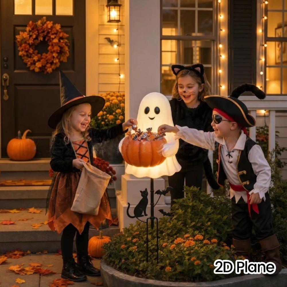 Suporte de Doces Fantasma de H - Halloween Pumpkin Decor Led avaliação e preço
