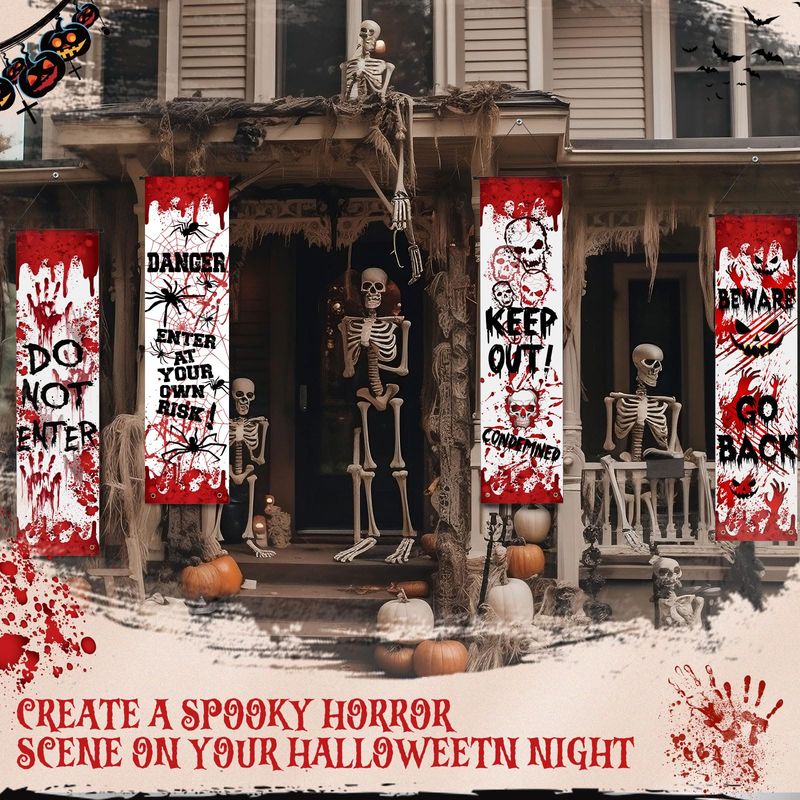 VIKAMA Capa de Porta de Hallow - Halloween Skeleton Decoration avaliação e preço