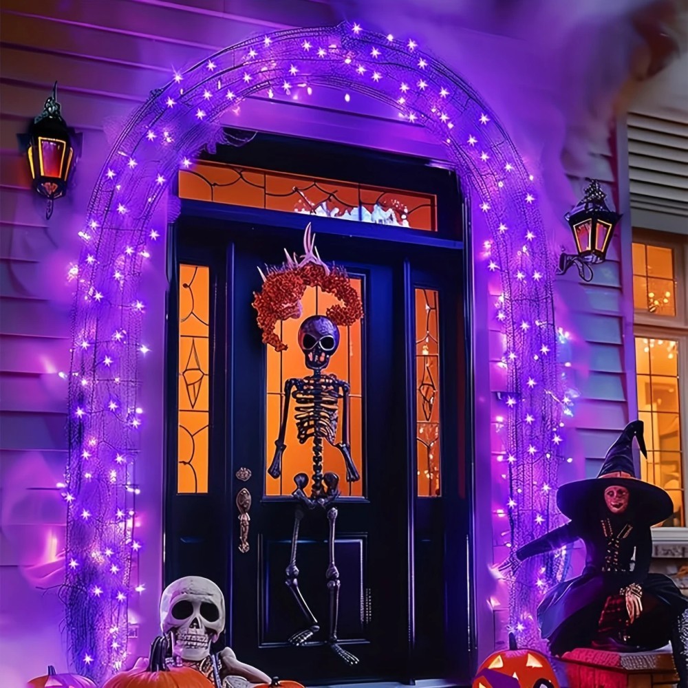 1/2PC12M100LED Decoração de Ha - Halloween Led String Lights Orange avaliação e preço