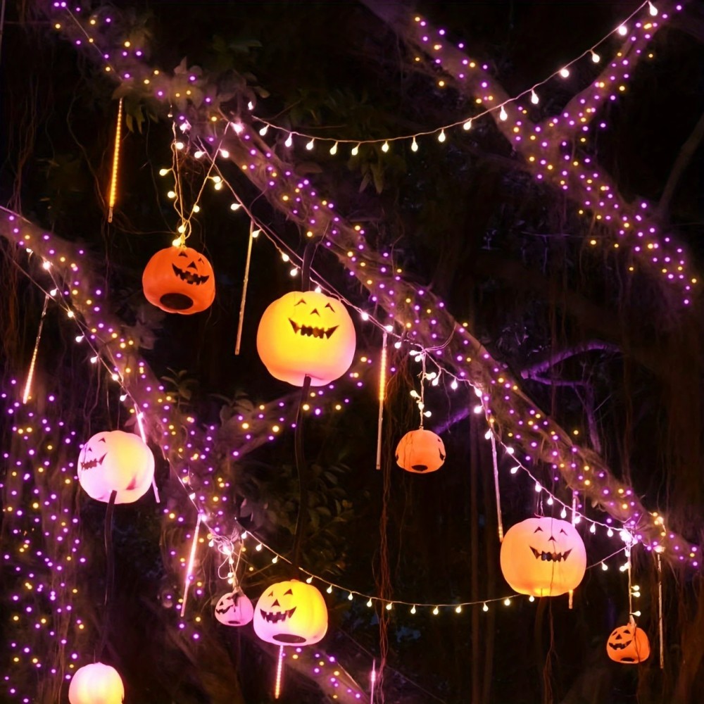 1/2PC12M100LED Decoração de Ha - Halloween Led String Lights Orange avaliação e preço