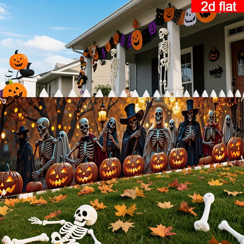 Bandeira Suspensa Longa para H - Halloween Skeleton Decoration avaliação e preço