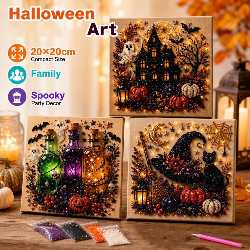 Kit DIY de Arte em Pérolas 3D  - Pumpkin Lantern Halloween avaliação e preço