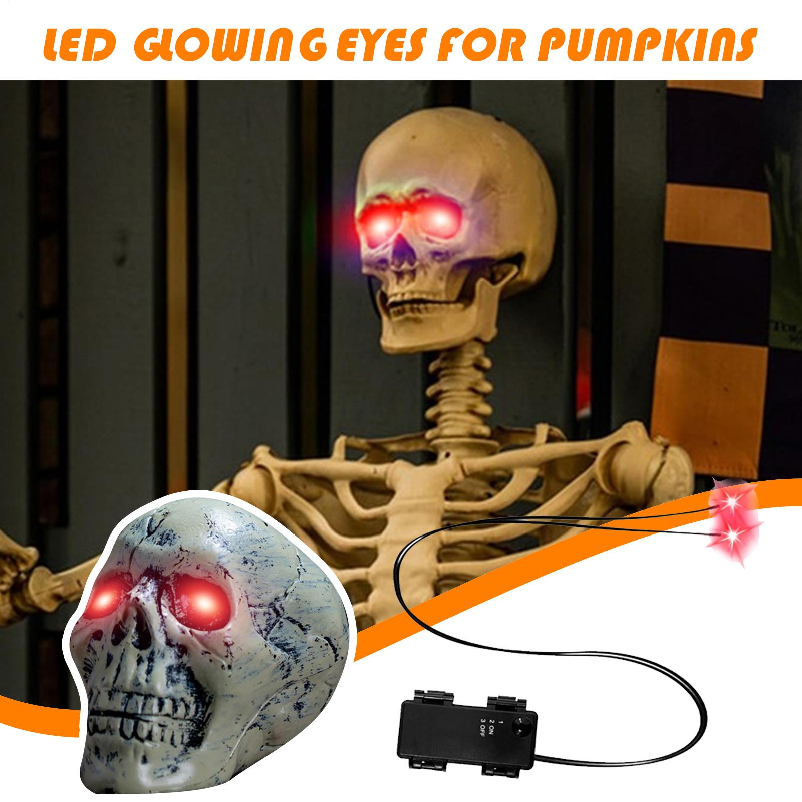 Olhos de Esqueleto LED Brilhan - Halloween Pumpkin Decor Led avaliação e preço