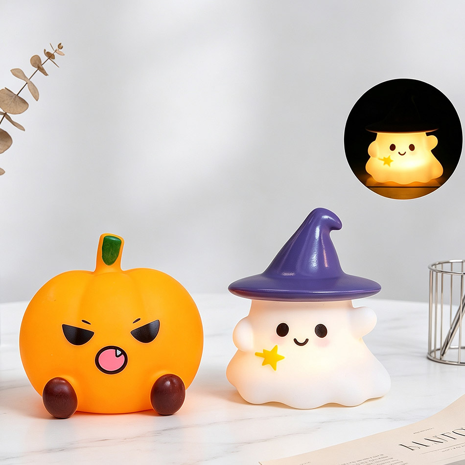 Luminária de Silicone Kawaii e - Halloween Pumpkin Decor Led avaliação e preço