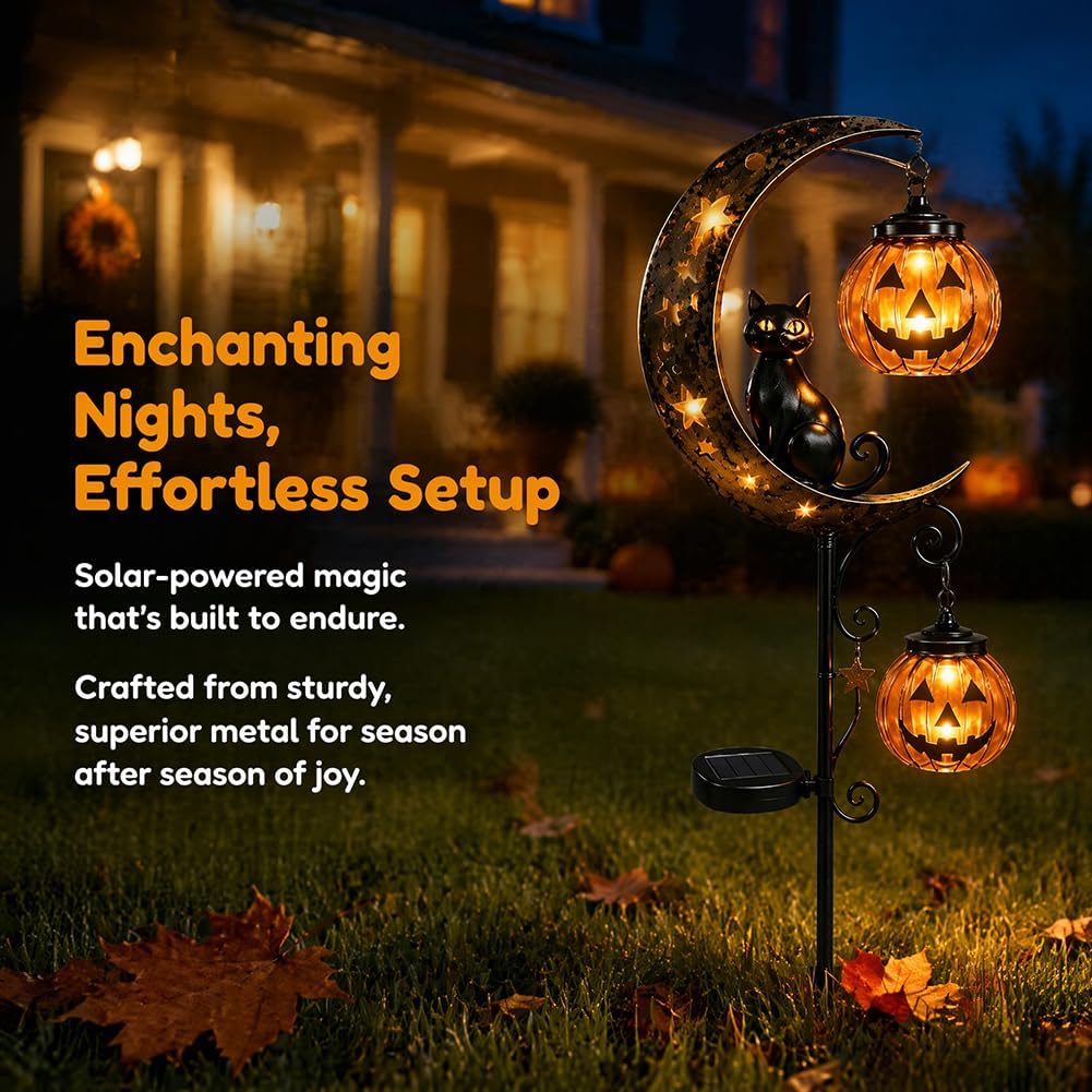 Luz de Estaca Solar para Jardi - Halloween Pumpkin Decor Led avaliação e preço
