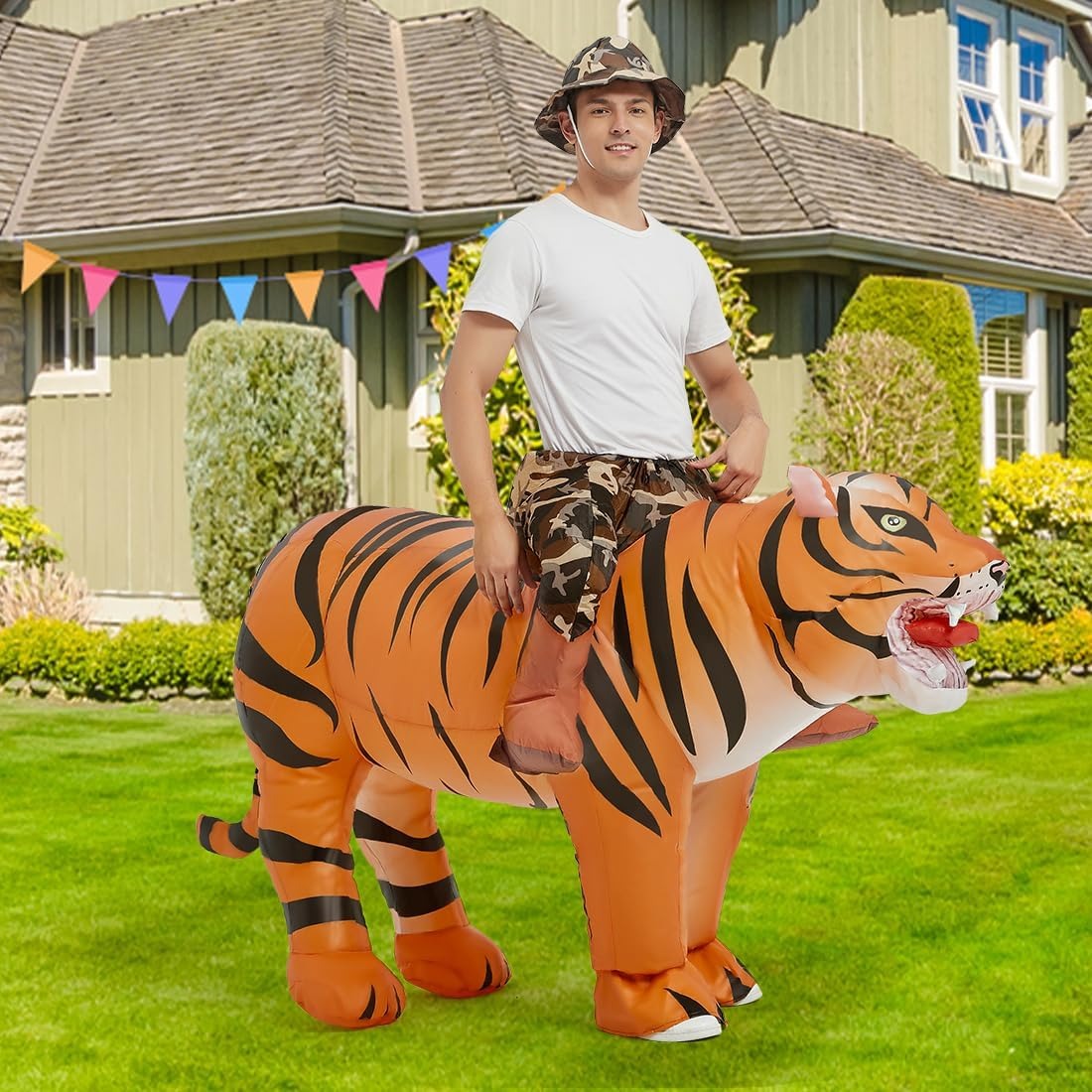 Fantasia de tigre insuflável p - Halloween Costume Adult avaliação e preço