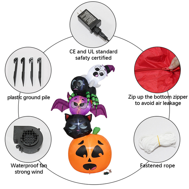 Decorações Infláveis de Hallow - Halloween Pumpkin Decor Led avaliação e preço